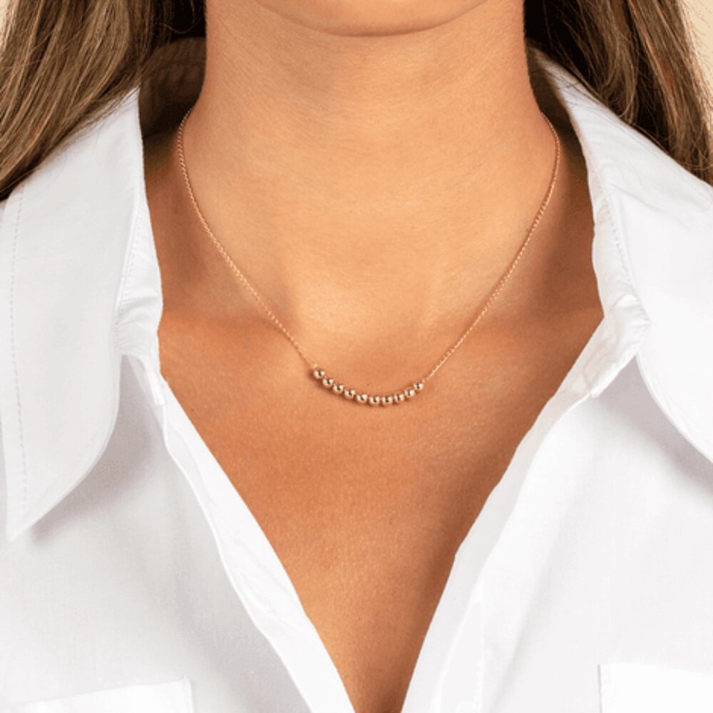 16" Adina Eden Gold Beaded Ball Chain Necklace